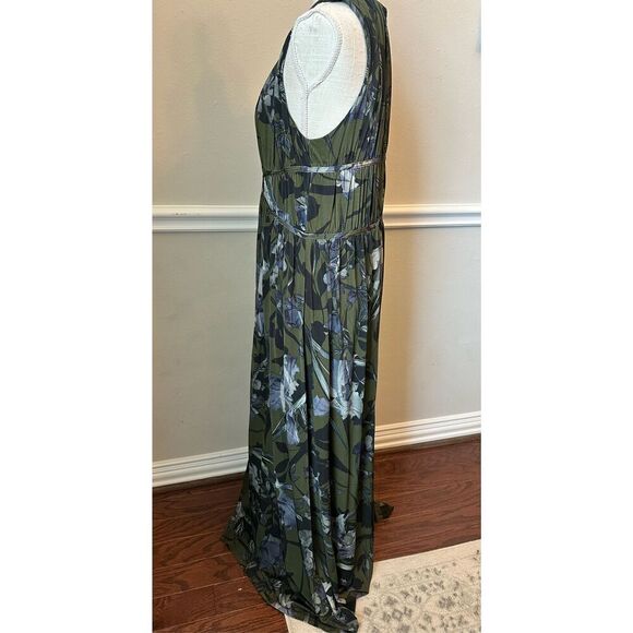 All Saints Botanical Maxi Dress in Green and Purple - Picture 10 of 12